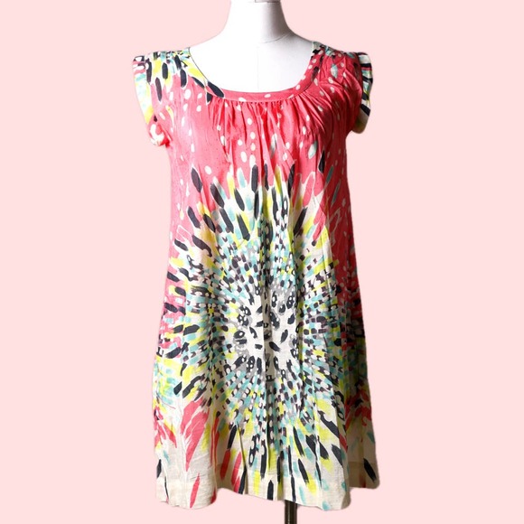 PAUL & JOE Sleeveless Printed Mini Cotton/Silk Tunic Dress - Picture 5 of 7